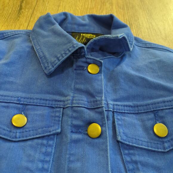 VTG Twiggy London Women's Small Denim Jacket Button Lace Blue - Picture 2 of 6